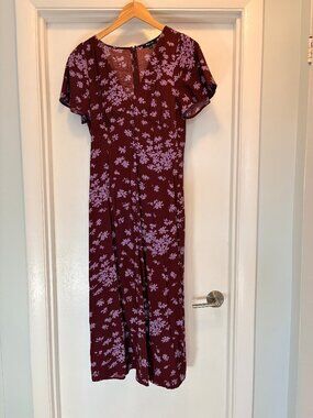 madewell embroidered wander dress Madewell Dress Womens Size S Boho Gypsy Embroidered Wander Black 100% Linen